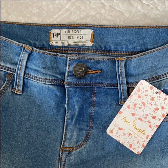 Free People High Waisted Light Wash Jeans - Picture 2 of 5